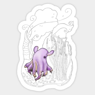 Dumbo Octopus Doodle for dark background Sticker